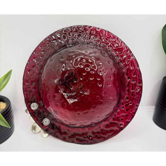 Cracker Barrel Vintage Purple textured Glass Candy Dish - Picture 5 of 6